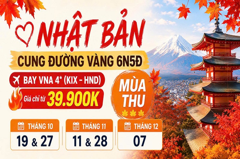 Nhật Bản – Cung đường vàng mùa thu 6N5Đ